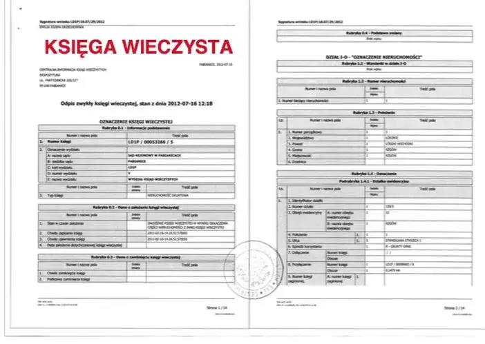 przykładowa księga wieczysta