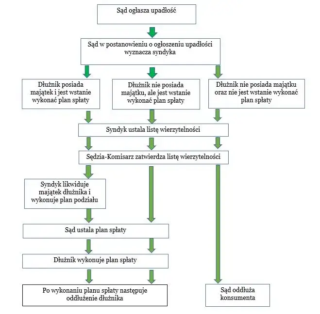 schemat procedury upadłości konsumenckiej
