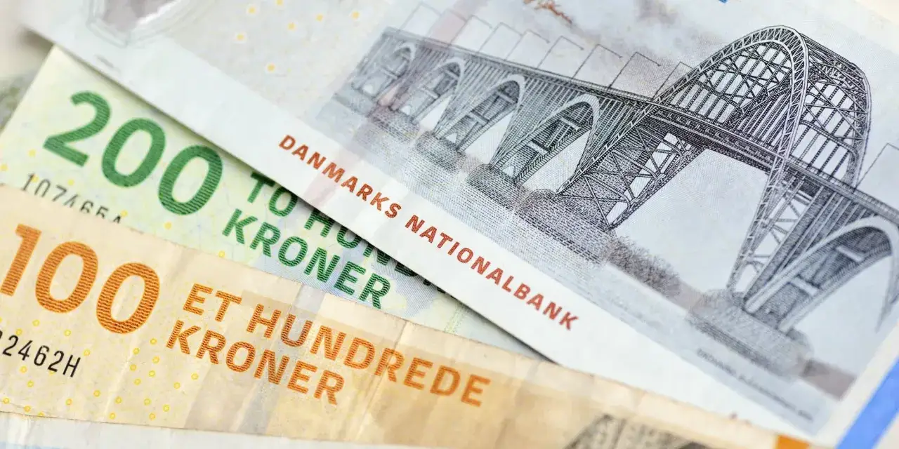 Duńskie korony DKK banknoty